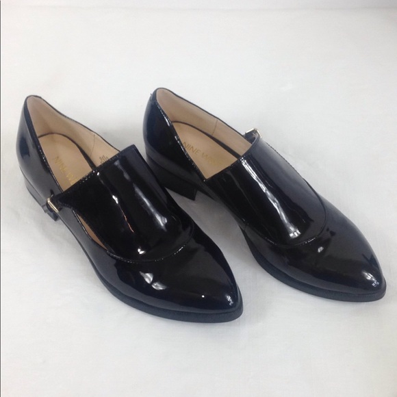 nine west black patent shoes